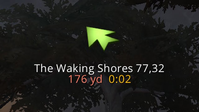 Zygor's waypoint arrow pointing to the next objective, with the distance and the time to get there